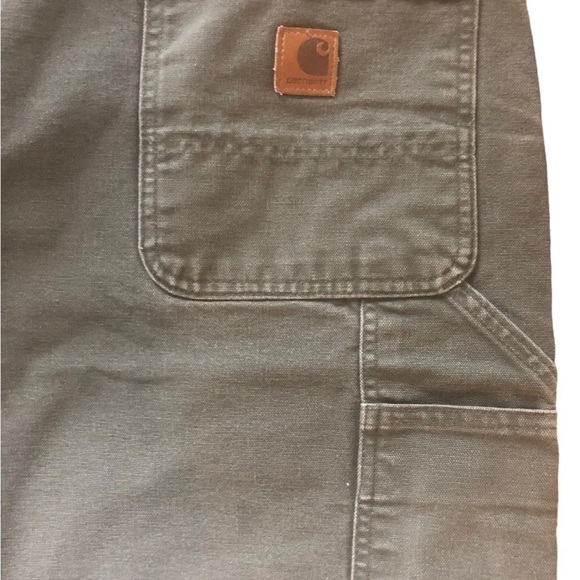 Carhartt Rugged Canvas 100% Cotton Carpenter Cargo Work Short Sz. 44 Olive Green - Picture 4 of 7